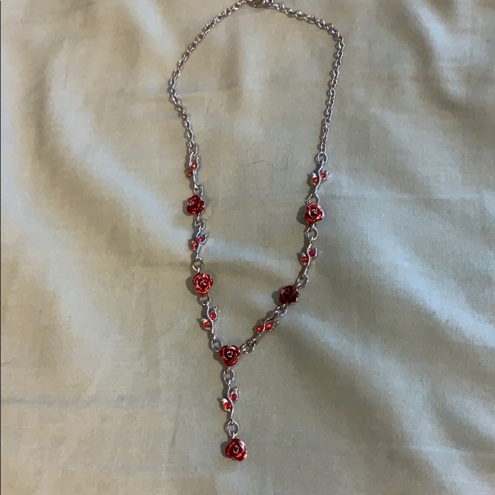 Red rose necklace